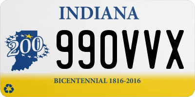 IN license plate 990VVX