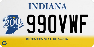 IN license plate 990VWF