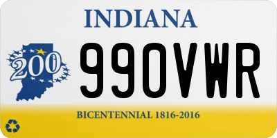 IN license plate 990VWR