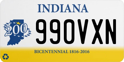 IN license plate 990VXN