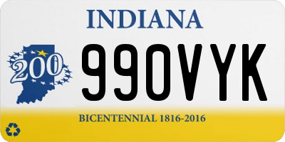 IN license plate 990VYK