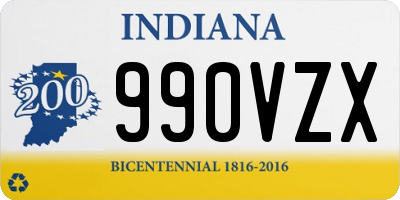 IN license plate 990VZX