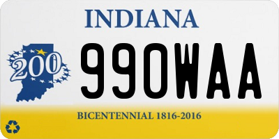 IN license plate 990WAA