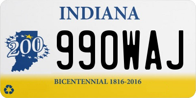 IN license plate 990WAJ