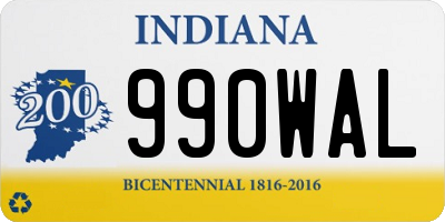 IN license plate 990WAL