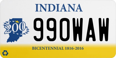 IN license plate 990WAW