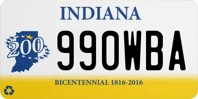 IN license plate 990WBA