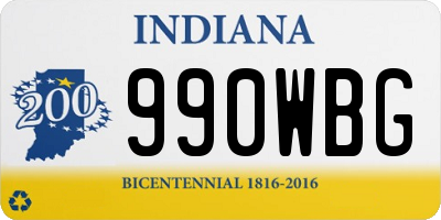 IN license plate 990WBG