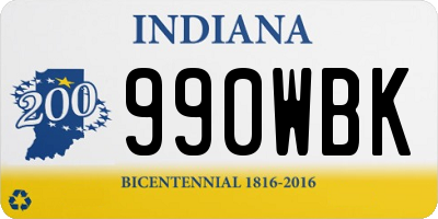 IN license plate 990WBK