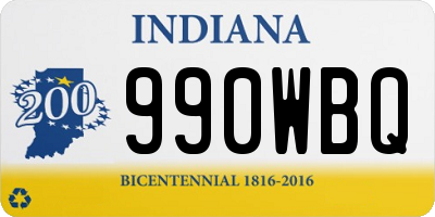 IN license plate 990WBQ