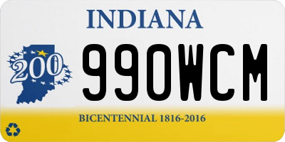 IN license plate 990WCM