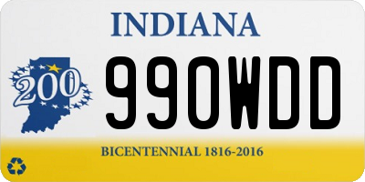 IN license plate 990WDD