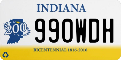 IN license plate 990WDH