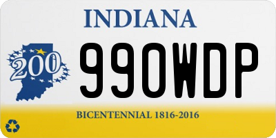 IN license plate 990WDP