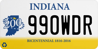 IN license plate 990WDR