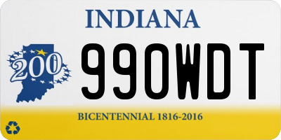 IN license plate 990WDT