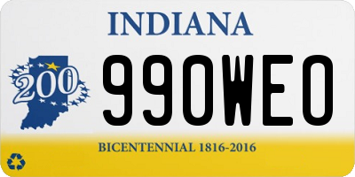 IN license plate 990WEO