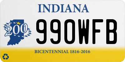 IN license plate 990WFB