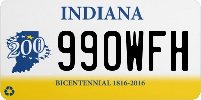IN license plate 990WFH