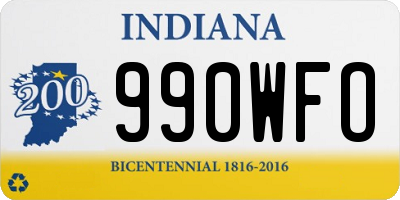 IN license plate 990WFO