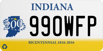 IN license plate 990WFP