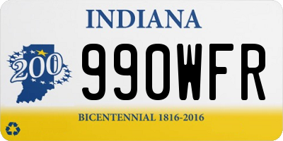 IN license plate 990WFR