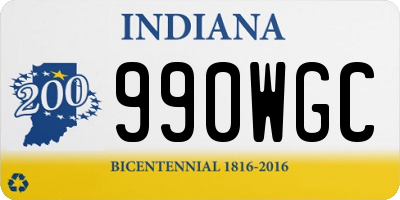 IN license plate 990WGC