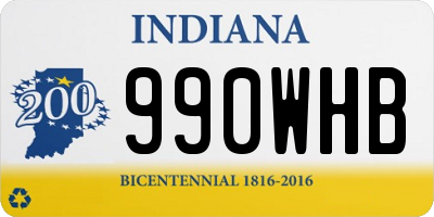 IN license plate 990WHB