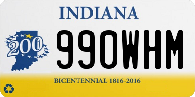 IN license plate 990WHM