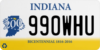 IN license plate 990WHU