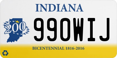 IN license plate 990WIJ