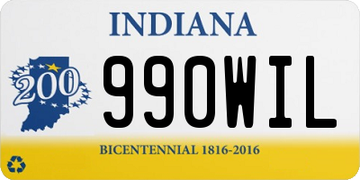 IN license plate 990WIL