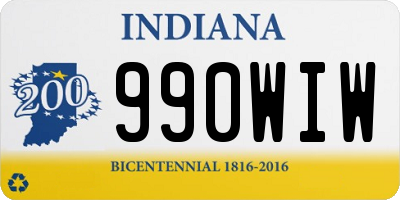 IN license plate 990WIW
