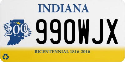 IN license plate 990WJX