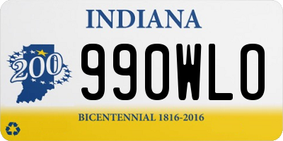 IN license plate 990WLO