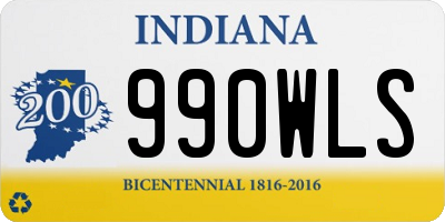 IN license plate 990WLS