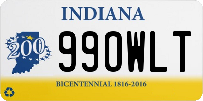 IN license plate 990WLT