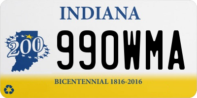 IN license plate 990WMA