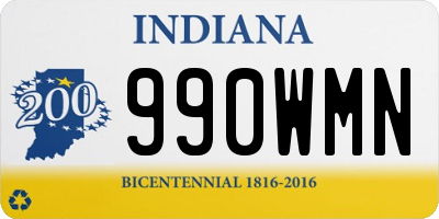 IN license plate 990WMN
