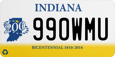 IN license plate 990WMU