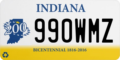 IN license plate 990WMZ