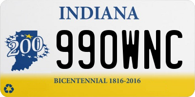 IN license plate 990WNC