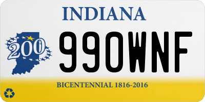 IN license plate 990WNF