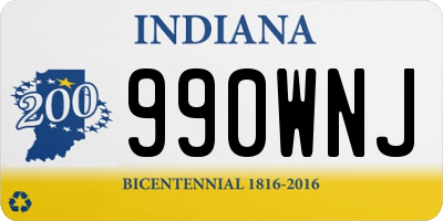 IN license plate 990WNJ
