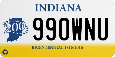 IN license plate 990WNU