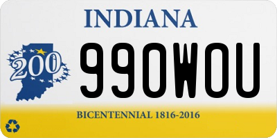 IN license plate 990WOU