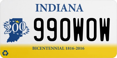 IN license plate 990WOW