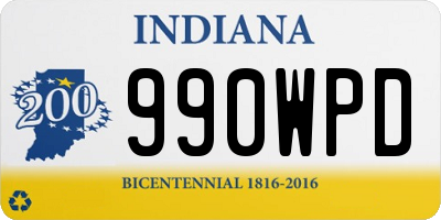 IN license plate 990WPD