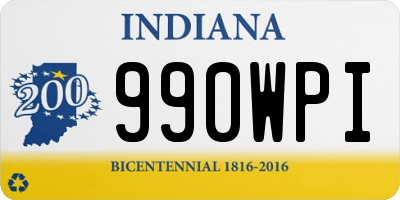 IN license plate 990WPI