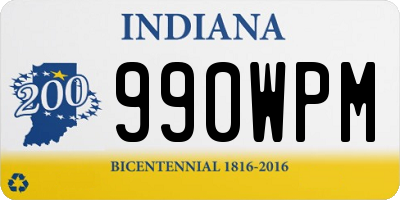 IN license plate 990WPM